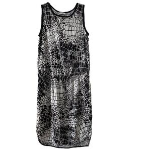 VINCE 100% SILK CROC PRINT SHIFT TANK TOP DRESS Size 2